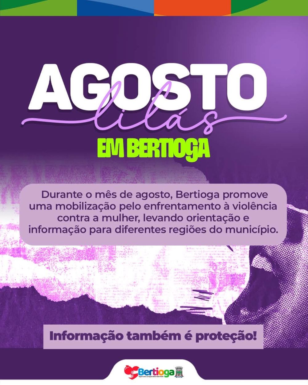 Agosto Lilas - Não se cale. Violência contra a mulher é crime.