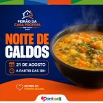 Sexta-feira(21), o Fundo Social de Solidariedade realiza à Noite de Caldos.